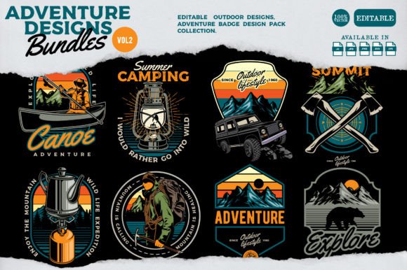 Adventure Outdoor Bundles Vol. 2: Graphics & Illustrations