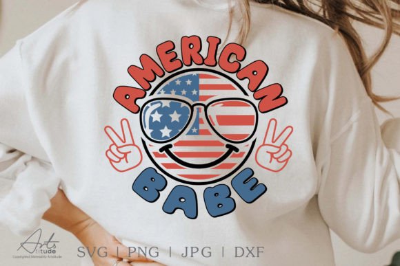 American Babe SVG, Independence Day PNG Graphics for Crafts