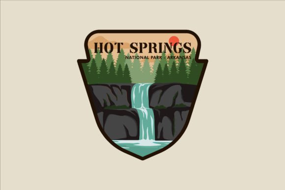 Arkansas Hot Springs Emblem Vector Graphics