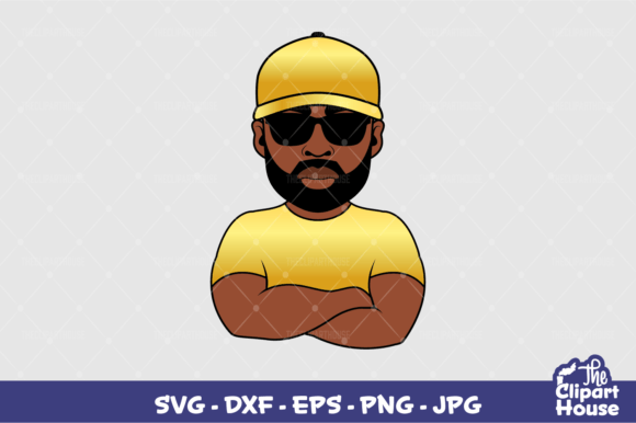 Arms Crossed Black Man Cap Gold Graphics