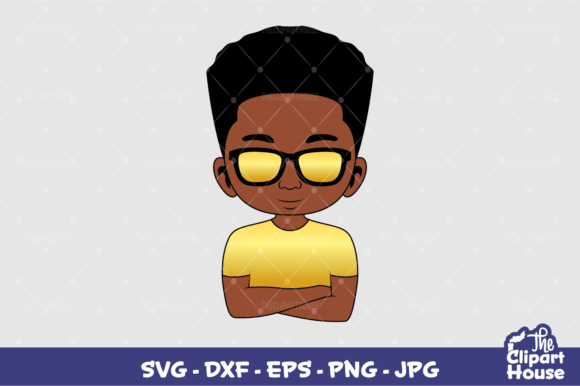 Arms Crossed Sunglasses Black Boy Gold Graphics