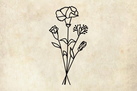 Birth Flower Carnations Graphics for Crafts