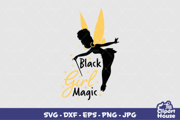 Black Girl Magic Fairy Graphics for Crafts