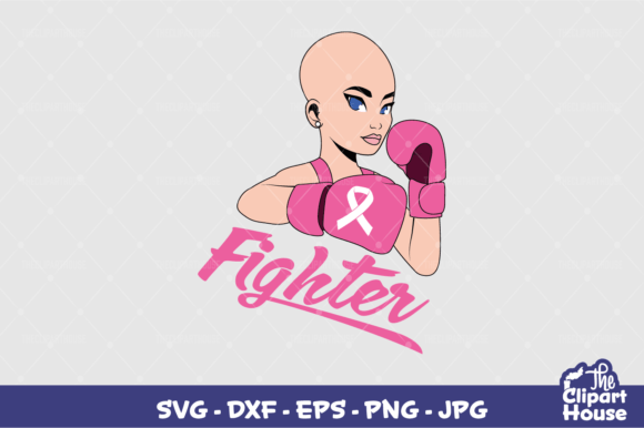 Breast Cancer Fighter Text Graphics for Crafts