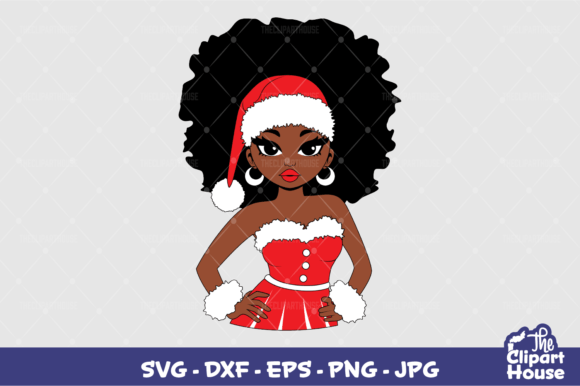 Christmas Afro Woman Graphics for Crafts