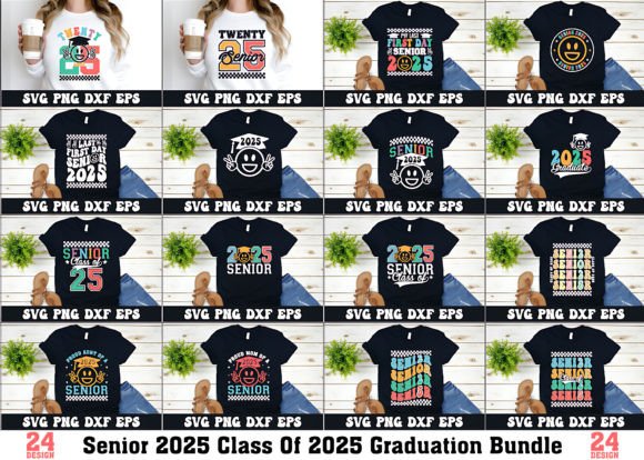 Class of Senior 2025 Graduation Bundle: Graphics & T-Shirt Designs