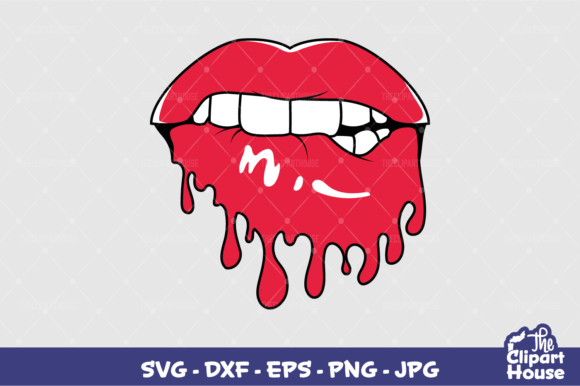 Drippy Lips Graphics for Crafts
