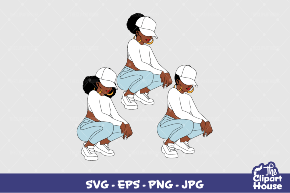 Kneeling Black Woman Graphics for Crafts