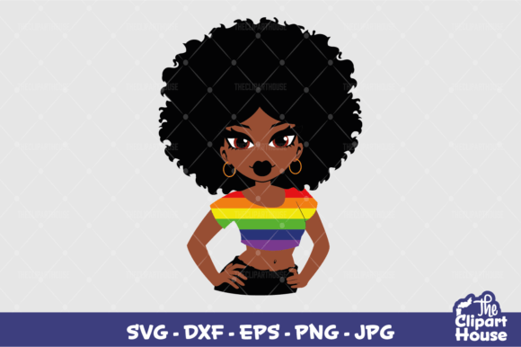 LGBT Glamour Woman Pose Graphics for Crafts