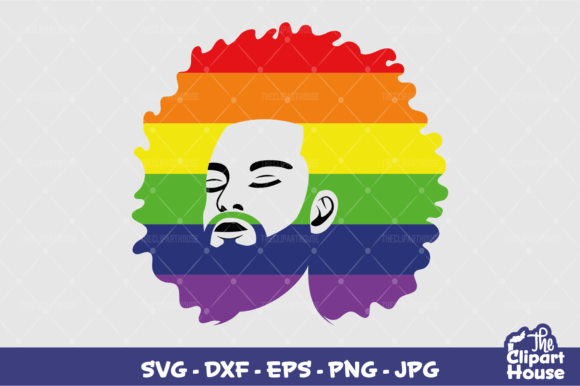 LGBTQIA Afro Man Love Graphics for Crafts
