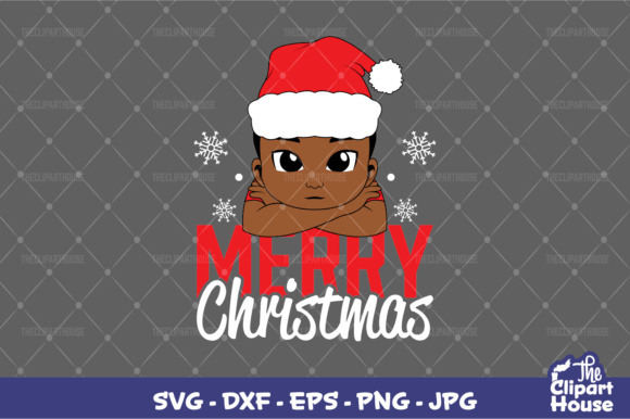 Merry Christmas Boy Leaning Graphics for Crafts
