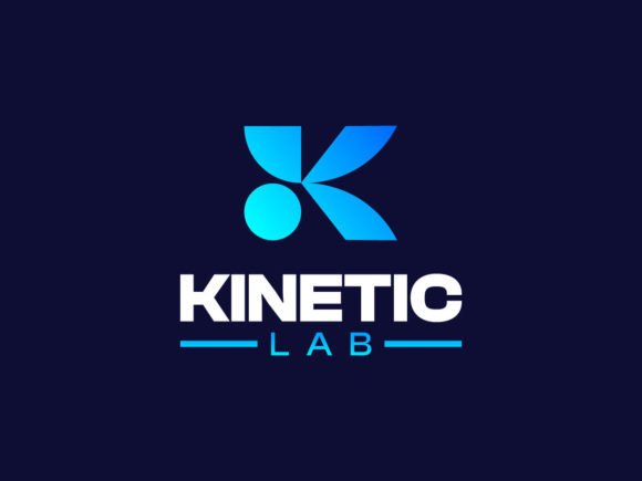 Modern Gradation Blue Tech Letter K Logo Graphics & Logos