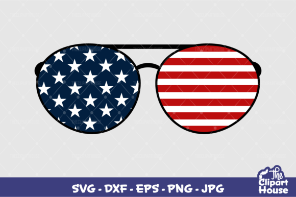 USA Glasses Graphics for Crafts