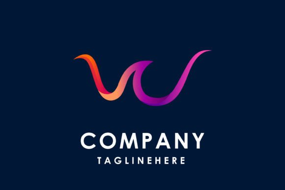 W Letter Logo with Wave Shape Gradient