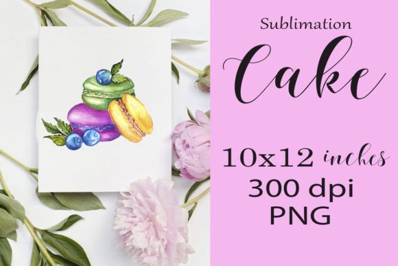 Watercolor Sublimation Cake PNG Graphics